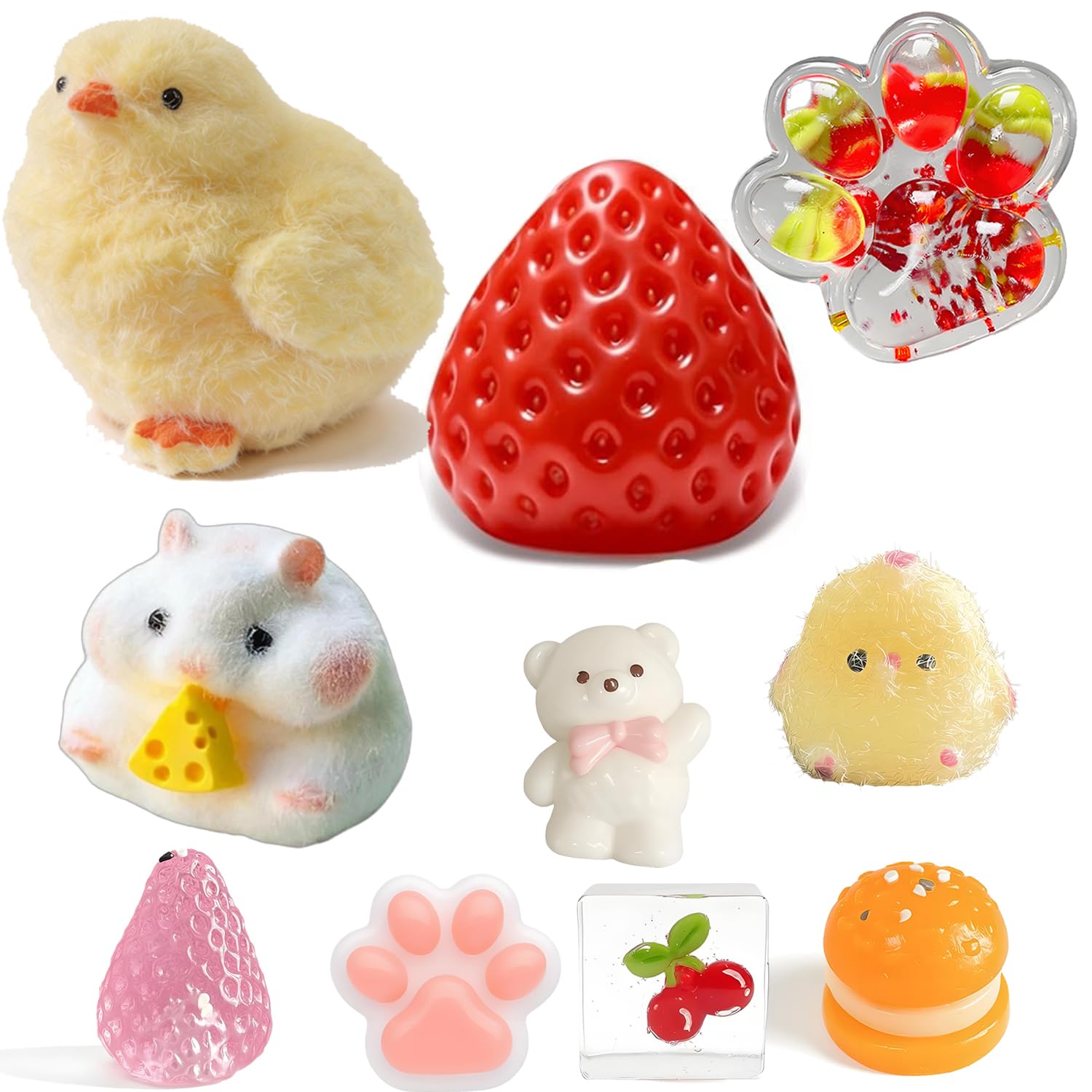 10PCS Taba Squishy Toy Kits, Squeeze Soft Fidget Toys, Stress Relief Novelty for Anxiety, Perfect for Stress and Anxiety Relaxing Toy