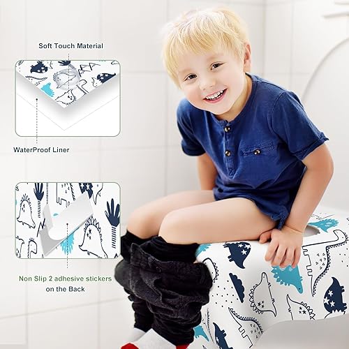 Miniatura 2 de Paquete de 30 fundas desechables para asiento de inodoro, grandes e impermeables para niños pequeños, niños y adultos, envueltas individualmente