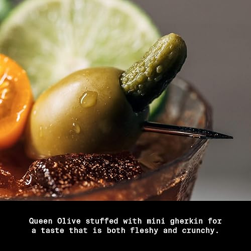 Filthy Food Filthy Pickle - Aceitunas rellenas de Martini de primera calidad, sin OMG y sin gluten, tarro de 8 onzas, 4 unidades (el embalaje puede