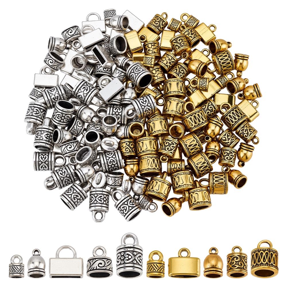 Embout de cordon en métal : boucle de fermoir et tube de finition de bijoux pour lacet cuir