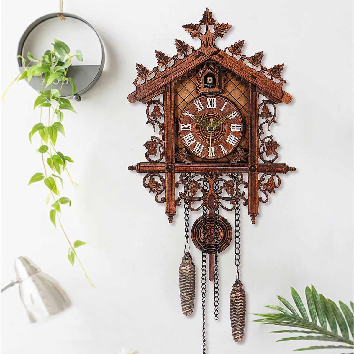 Buy KAZHU Cuckoo Clock Wooden Hanging Wall Clock Bird Alarm Cuckoo