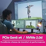 KIOXIA EXCERIA Pro G2-1To M.2 2280 NVMe SSD - PCIe 5.0, jusqu'à 14 400/12 700 Mo/s en Lecture/écriture - Disque Dur Interne Haute Vitesse pour Ordinateur Portable, Ordinateur de Bureau, Jeux - 6
