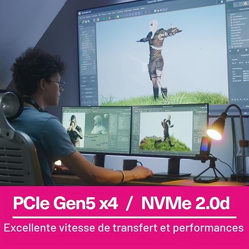 KIOXIA EXCERIA Pro G2-1To M.2 2280 NVMe SSD - PCIe 5.0, jusqu'à 14 400/12 700 Mo/s en Lecture/écriture - Disque Dur Interne Haute Vitesse pour Ordinateur Portable, Ordinateur de Bureau, Jeux - 6