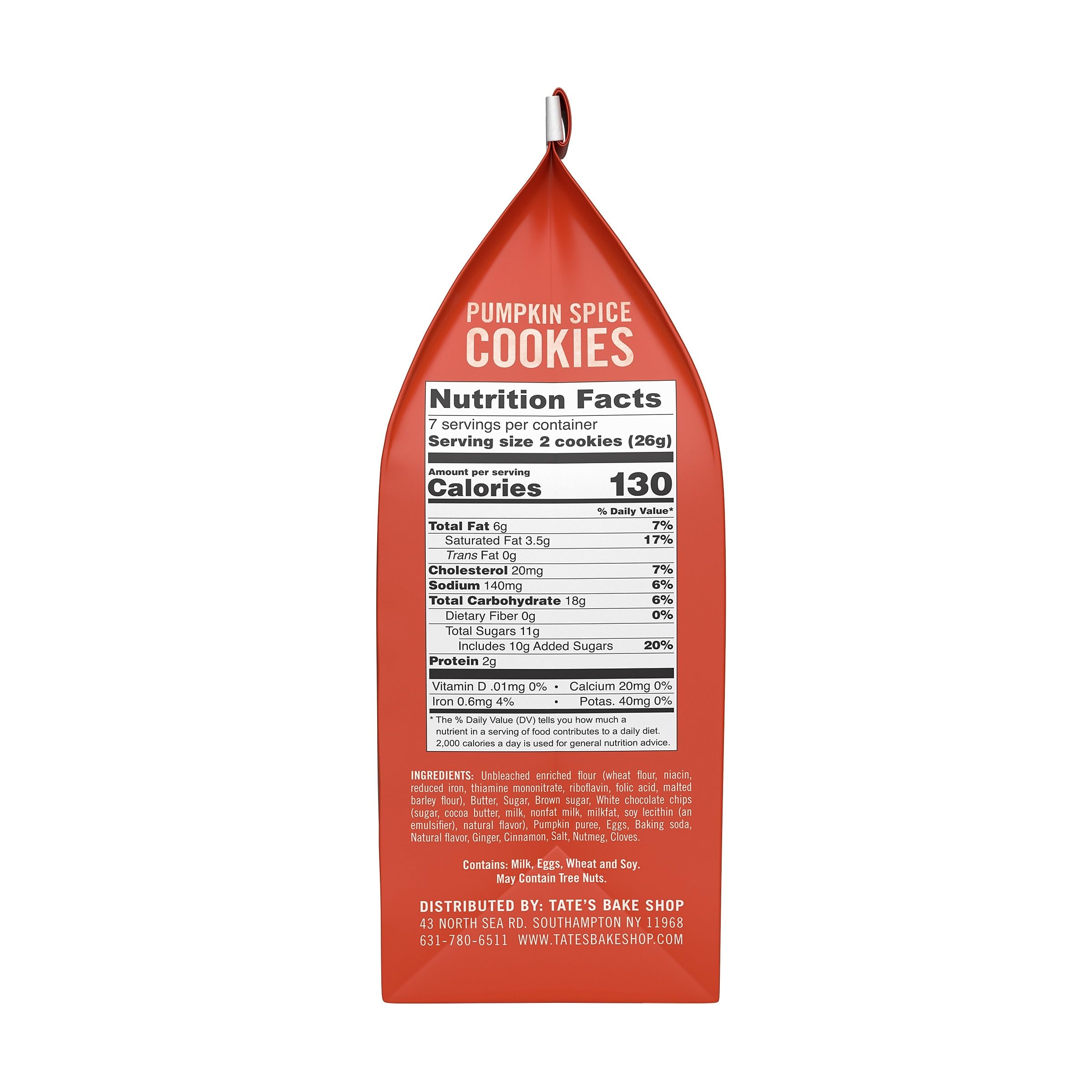 Tate's Bake Shop Pumpkin Spice Cookies with White Chocolate Chips
