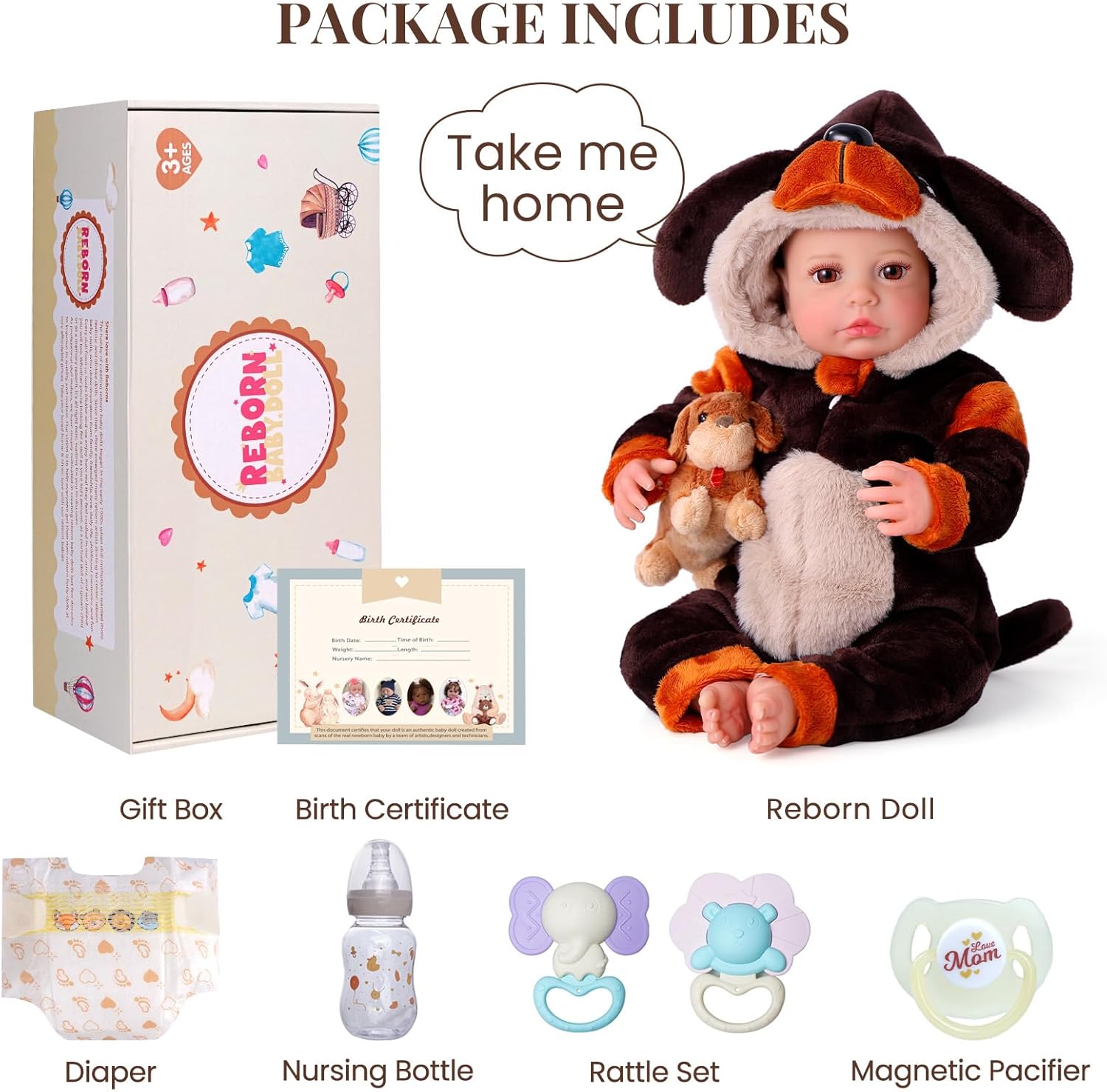 BABESIDE Reborn Baby Dolls - 20-inch Cute Soft Vinyl Realistic Baby Doll Real Life Baby Dolls with Complete Accessories Perfect for Cuddling, Playtime, and Gift Giving