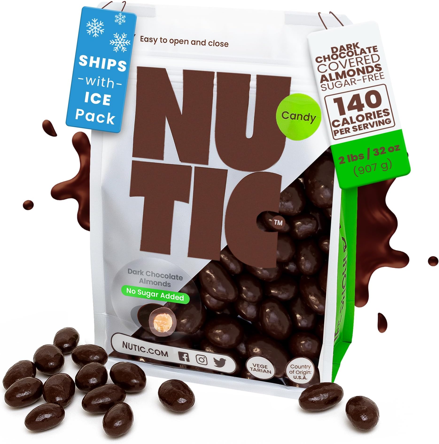 Nature's Garden Dark Chocolate Covered Almonds Snack Packs