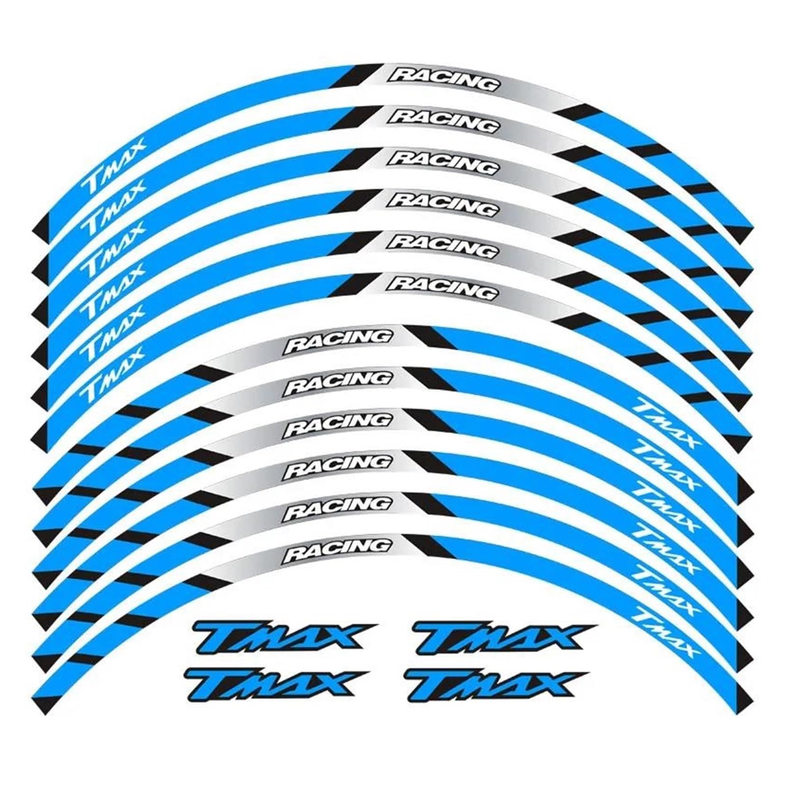 Motorcycle Front and Rear Wheels Edge Outer Rim Sticker Reflective Stripe Wheel Decals for Yamaha Tmax