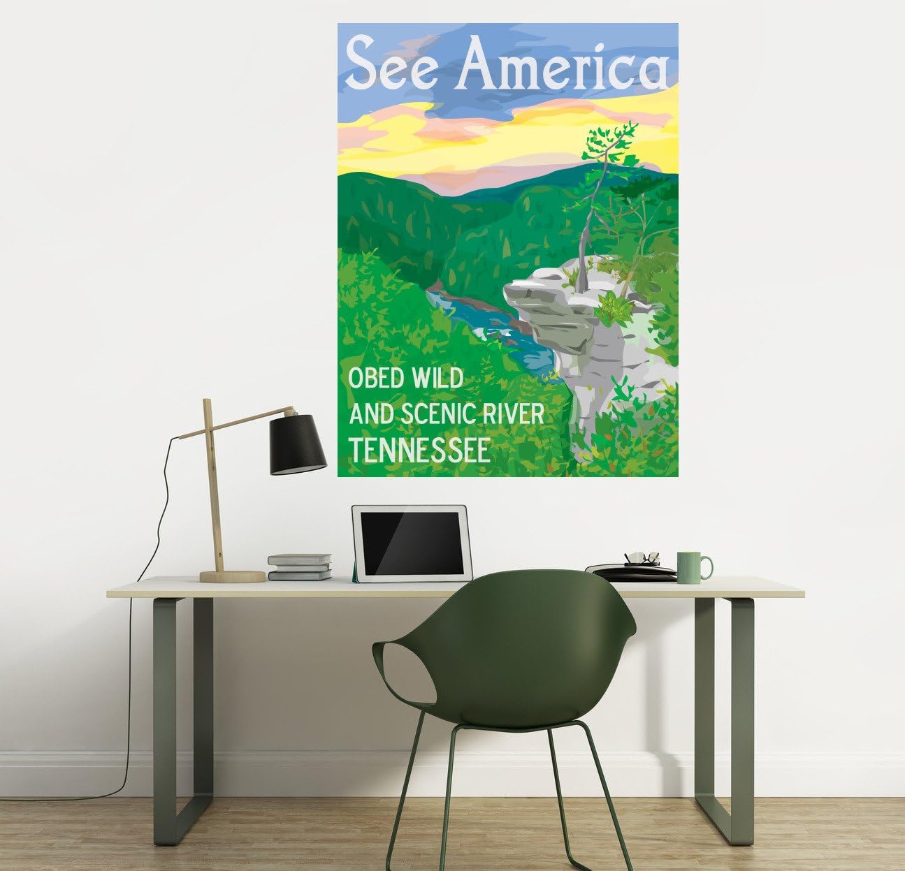 See America Peel & Stick Wall Decal: Obed Wild and Scenic River by Kara Gunter (36 in x 48 in)