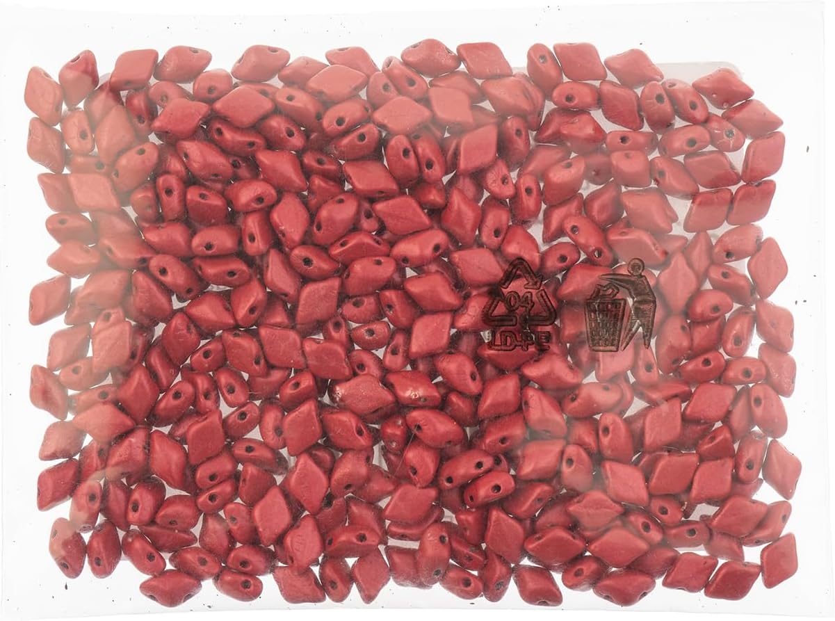 Matubo Czech Gemduo 2-Hole 50g Crystal Alucolour Scarlet Red 00030-33401