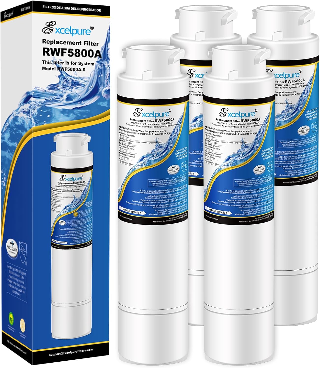 EXCELPURE Refrigerator Water Filter Compatible with