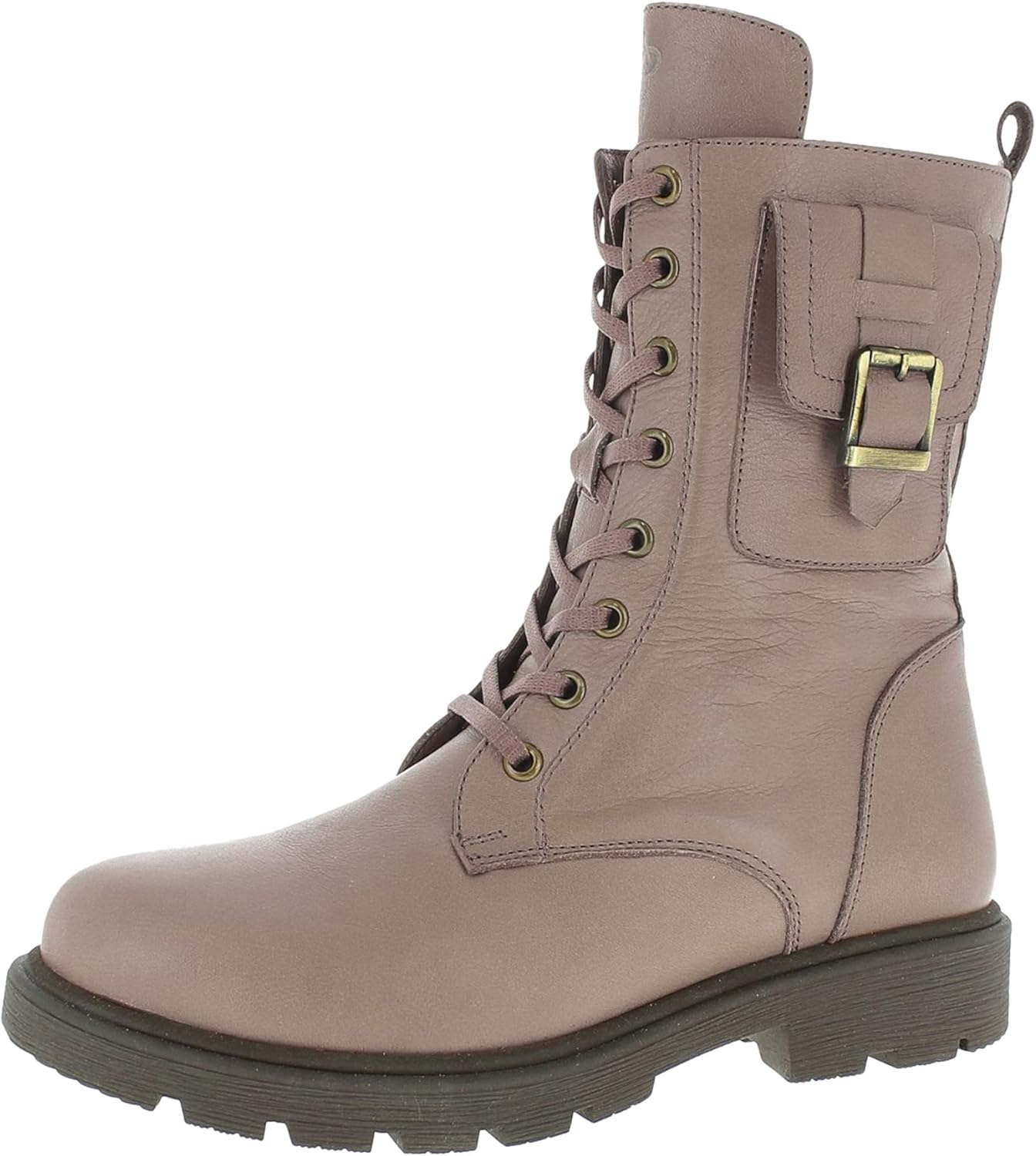 Andrea Conti 1984808 Women's Leather Combat Boot Military Utility Bag
