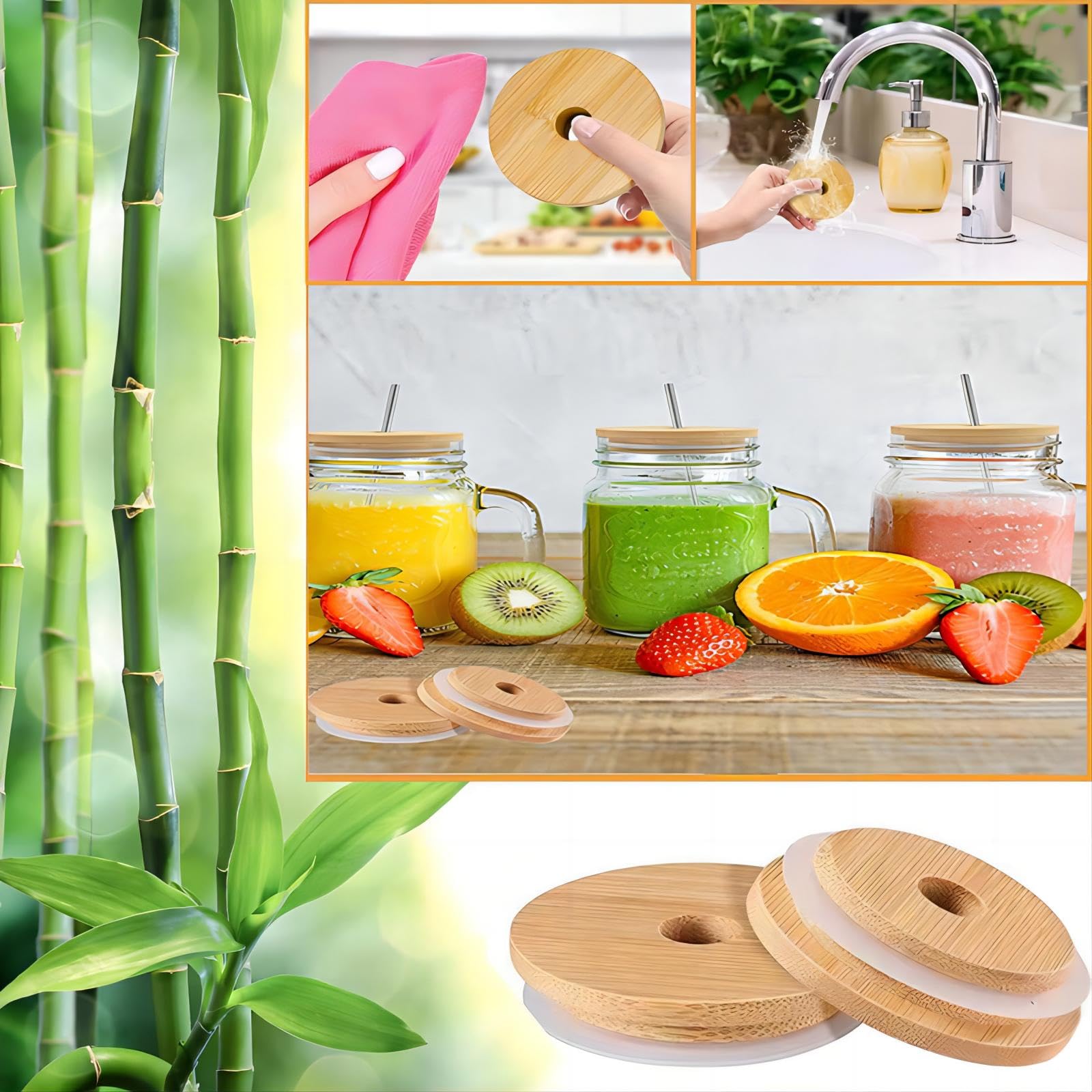 34 Couvercles En Silicone Pour Bocaux Et Verres - 4 Couleurs - Étanches Avec Trou Paille