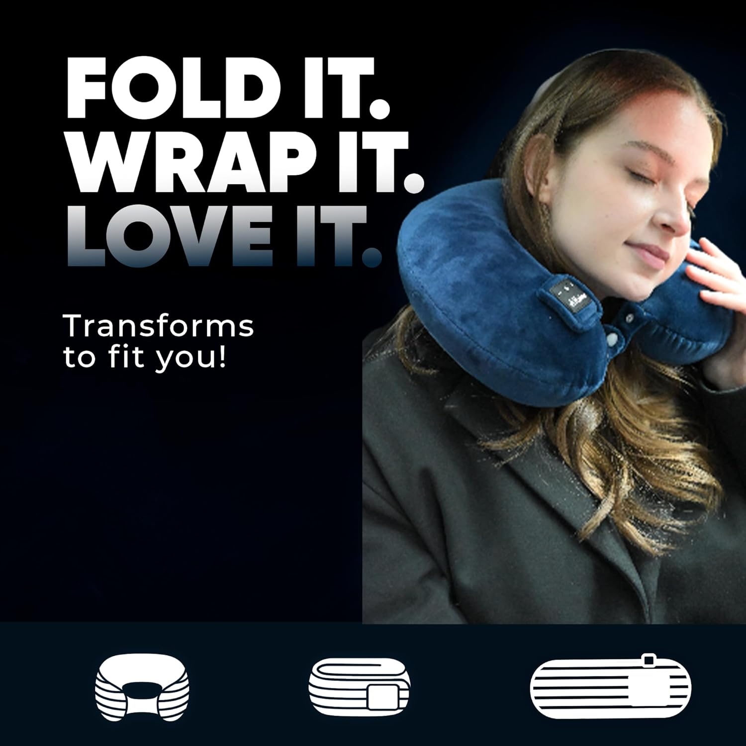 Bluetooth Music U Shaped Neck Pillow Wireless Bluetooth Speaker Memory Foam Suitable Airplane,Bus,Train,Car,Office,and Outdoor Camping The Best Travel Essentials. (Dark Gray) - Image 5