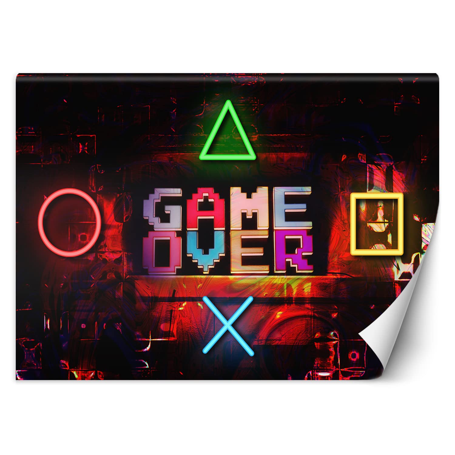 Feeby Carta Da Parati Gioco Console per videogiochi Per giocatori 450x315 cm rosso XXL Decorazione Fotomurali Tessuto Non Tessuto per la Cameretta