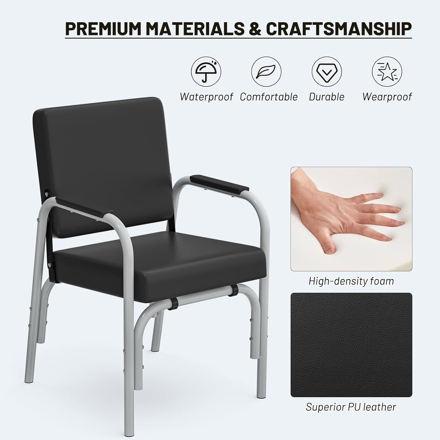 FreSup Auto-Recline Shampoo Chair, Portable Shampoo Bowl Chair for Salon with 300lbs Weight Capacity Tilted Backrest for Hair Stylists, Home Use, Cosmetologists& Beuaty SPA（Grey）