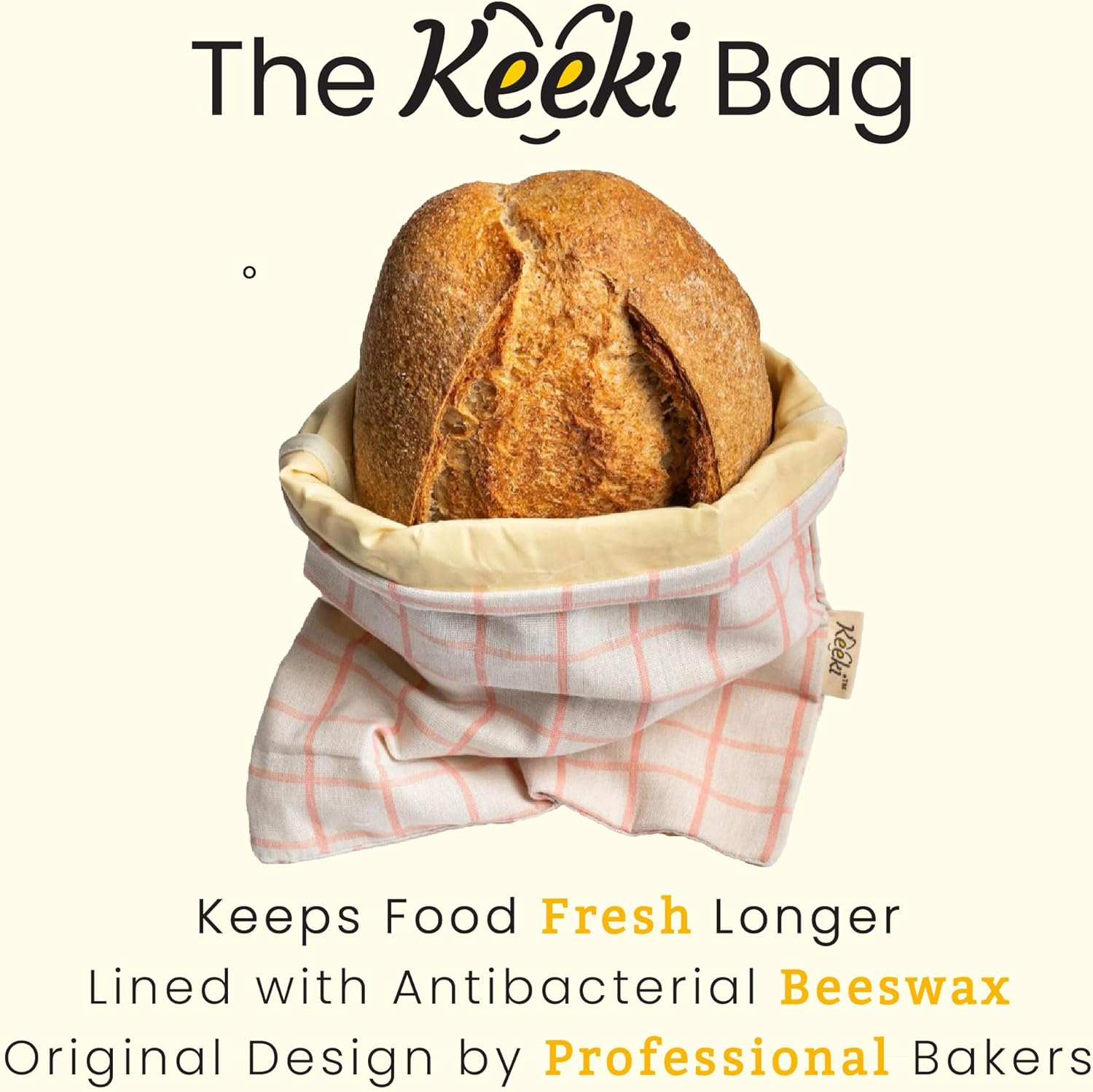 Extra Long Blue Beeswax Lined Bread Bag (Blue) & Non-Scratch Mesh Cleaning Cloth – Long Loaf Storage & Baker’s Scrubber Set