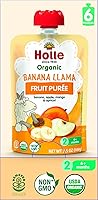 Vista 1 de Holle Bolsas orgánicas de comida para bebés, puré de plátano y llama para bebés con plátano, manzana, mango y albaricoque, (paquete de 6) bocadillos
