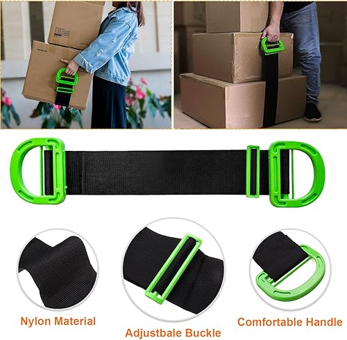 Miniatura 8 de Correas de hombro para muebles, correa de elevación y movimiento de hombro para una sola persona con correas de mango ajustables para arnés en