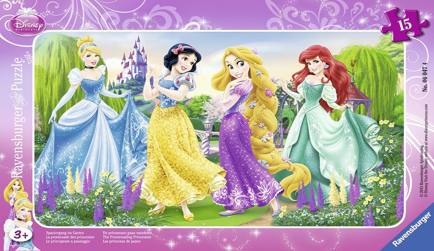Puzzle Cadre Disney Princesses - La Promenade des Princesses - 15 pièces pour Enfants