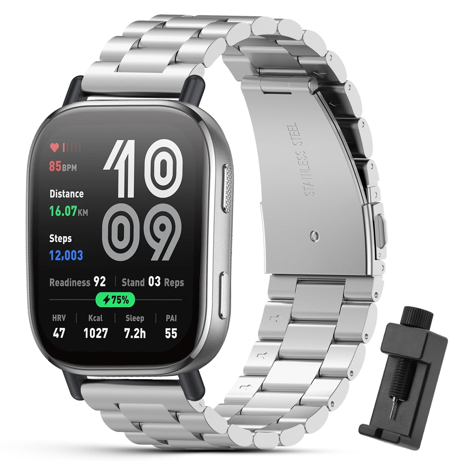 22mm Metal Correa Compatible con Amazfit Bip 6/Bip 5/Amazfit Balance/Balance 2, Pulseras de Repuesto de Acero Inoxidable para Amazfit Cheetah/Amazfit Cheetah Pro/Amazfit Active Max