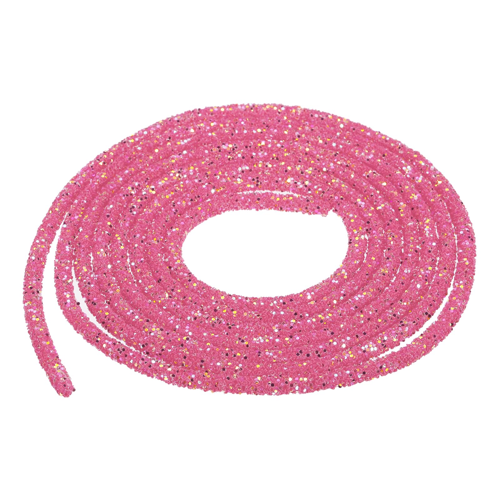 sourcing map 5 Yard 6mm 0.24 inch Glitter Sequins Rope Sequins Rhinestone Tube Cord for DIY Wedding Dresses Costume Clothing Shoes Jewelry Accessory Clear White — view 220