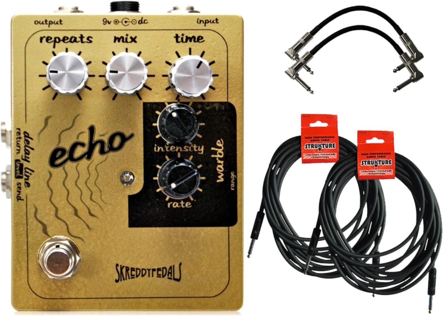 Echo Pedal w/ 4 Guitar Cables