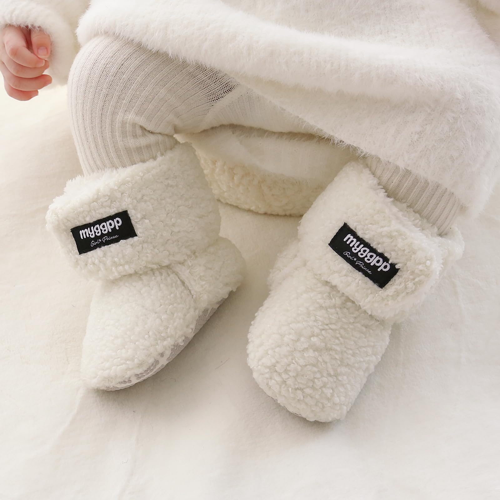 Kfnire Babyschuhe Winterschuhe Baby Stiefel Krabbelschuhe Weiche Sohle Warme Booties Neugeborenen Lauflernschuhe Kuschelige Fleece-Stiefel mit rutschfestem Boden Stiefel für Kleinkinder - 3