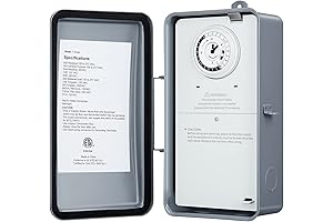 Suraielec Outdoor Pool Filter Timer 24 Hour, 40Amp Outdoor 120V Electric Clock Timer Switch Box
