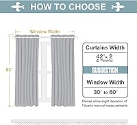Vista 7 de ChrisDowa 100% Blackout Curtains for Bedroom with Black Liner, 2 Thick Layers Total Blackout Thermal Insulated Grommet Window Curtains 2 Panels Set