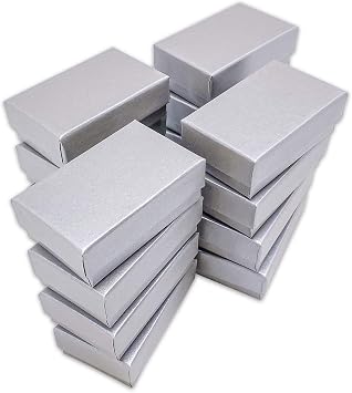 TheDisplayGuys 25 Cardboard Jewelry Gift Boxes with Inserts - Pearl Gray