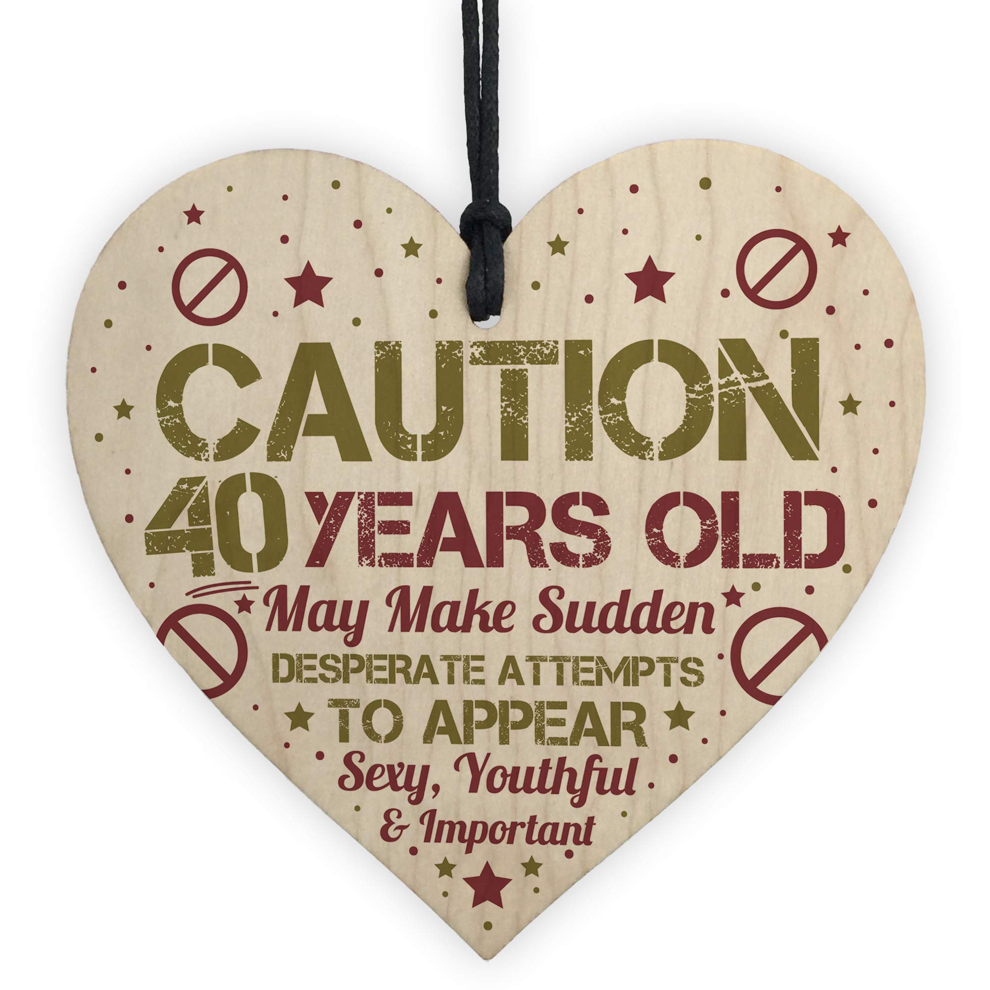 RED OCEAN Funny 40th Birthday Card 40 Birthday Decorations Funny 40th Birthday Present For Women Gift For Men