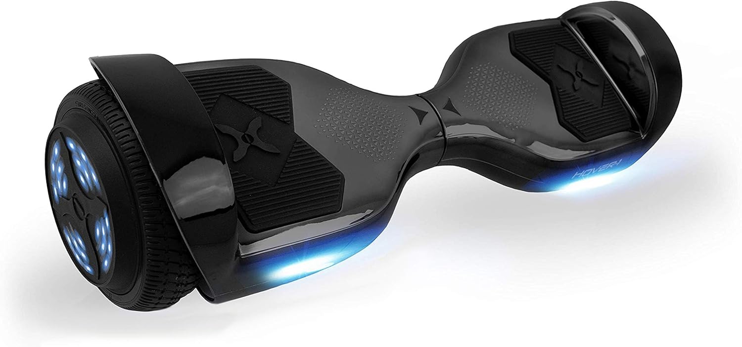 Hover-1 Helix Electric Hoverboard | 7MPH Top Speed, 4 Mile Range, 6HR Full-Charge, Built-In Bluetooth Speaker, Rider Modes: Beginner to Expert Black Hoverboard