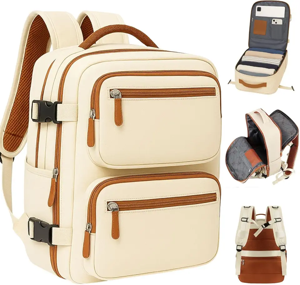 Mochila de Viagem Masculina Feminina Reforçada Executiva Grande Mochila para Notebook Trabalho, Viagem, Faculdade e Escola - Antifurto, Saídas USB e Fone, Alça de Aço, Impermeável + Capa para Tênis