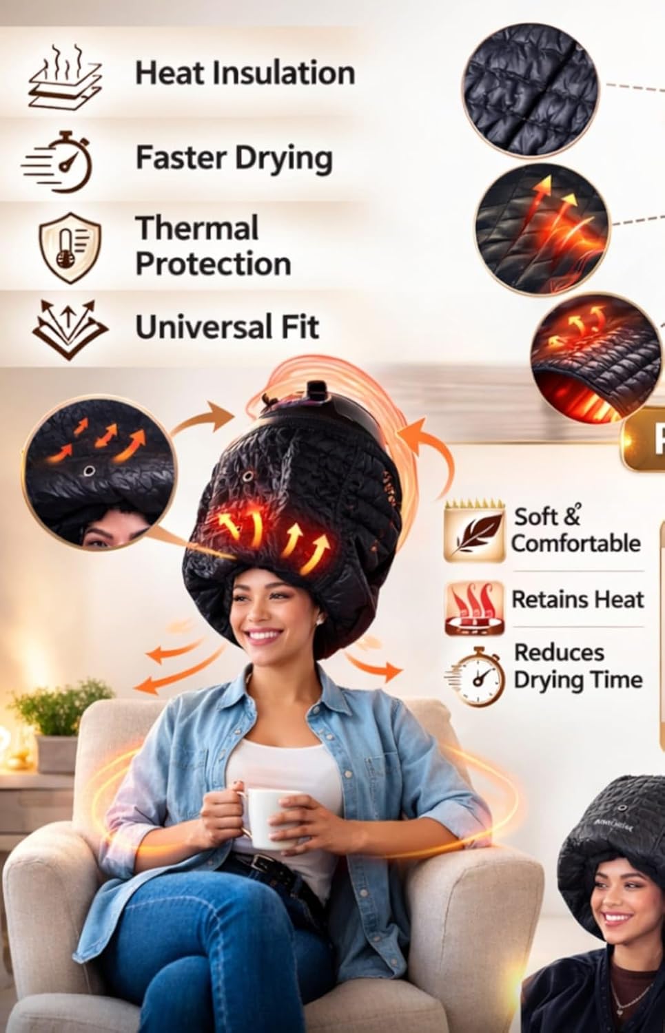 Cap for Hair Dryer/Jadash Insulating Cap for Hair Dryer - Image 7