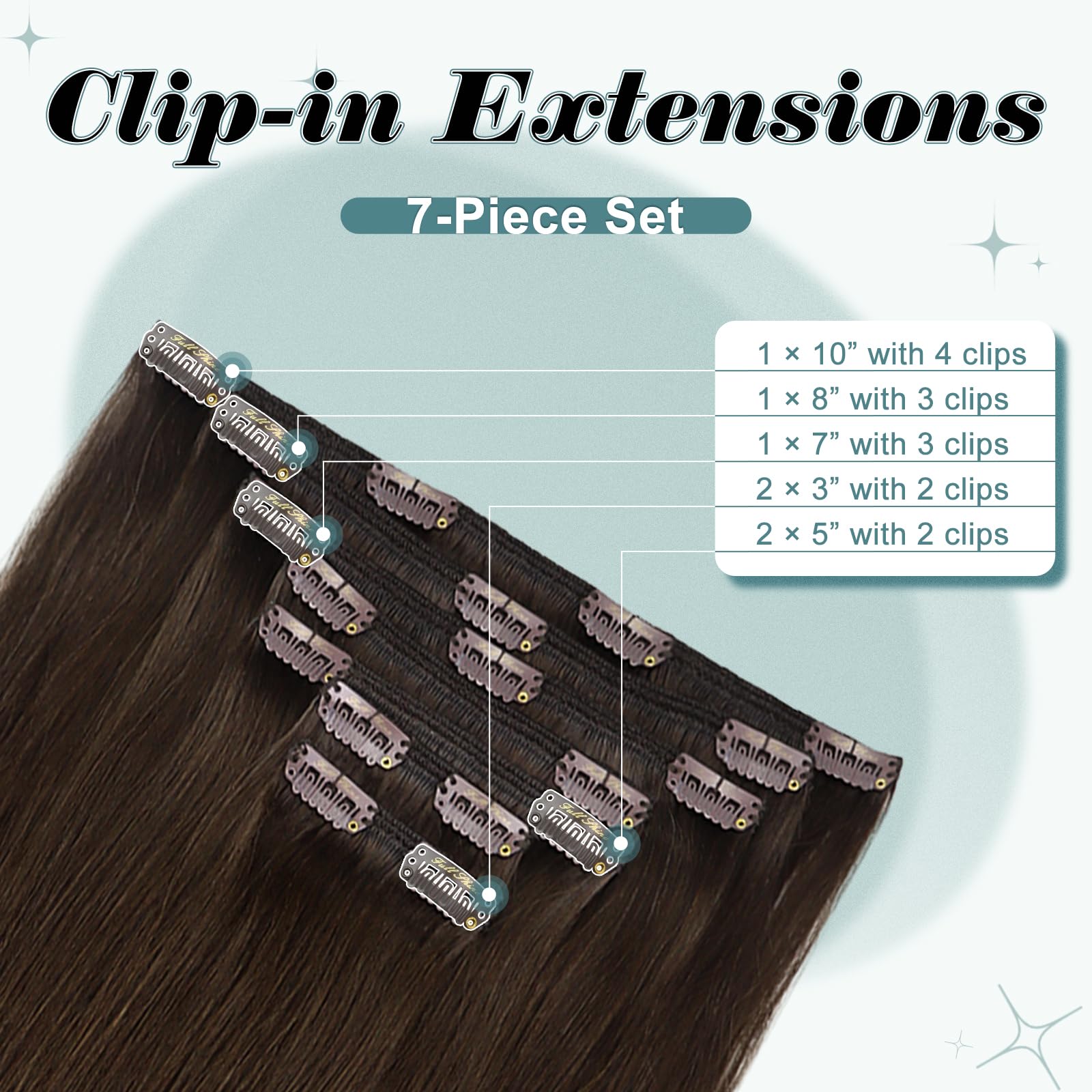 Amazon.com : Full Shine Total 2 Packages Clip in Hair 