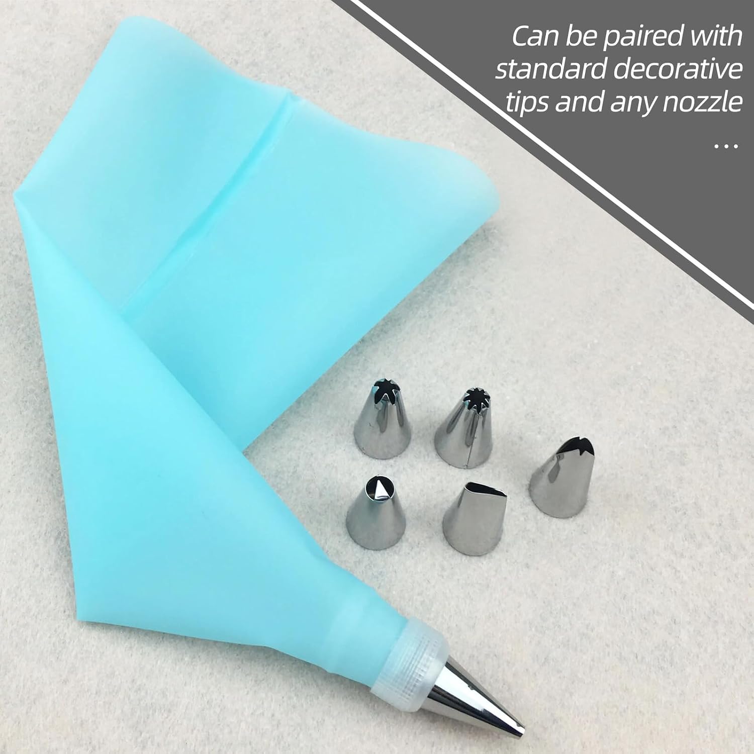 4pcs Reusable Piping Pastry Bags EVA for Cake Decorating