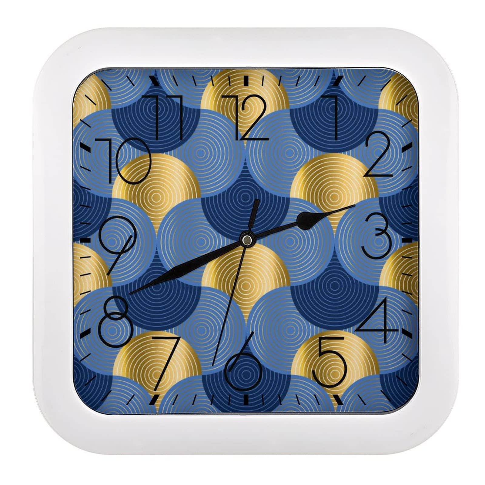 Horloge murale carrée 26x26cm à grands chiffres pour salon