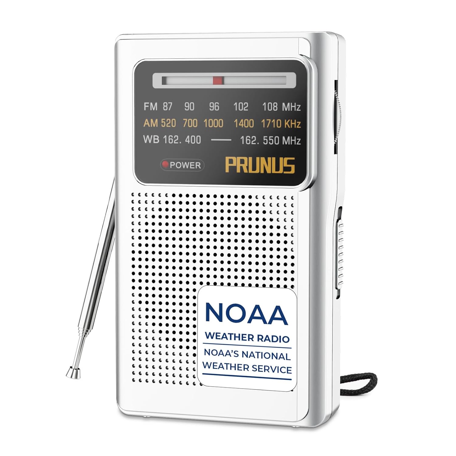 PRUNUS J-161 Pocket NOAA Weather Radio AM FM Radio Battery Operated by 2 AA Transistor Radio with Best