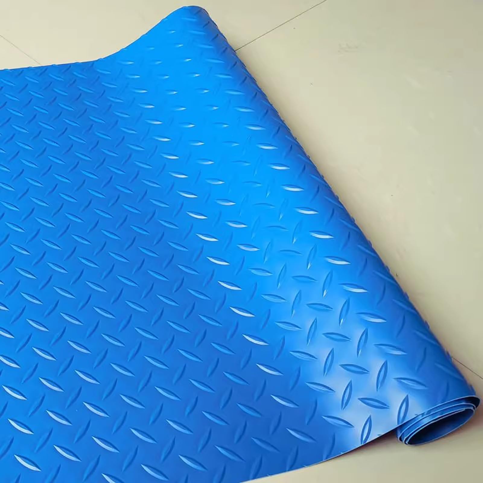 Mata podłogowa do garażu z gumy PCV | Wielokolorowy 1,5 mm 1,2 mx 1-15 m do warsztatu garażowego Szopa na łódź Van Gym(Blue,1.2x1m)