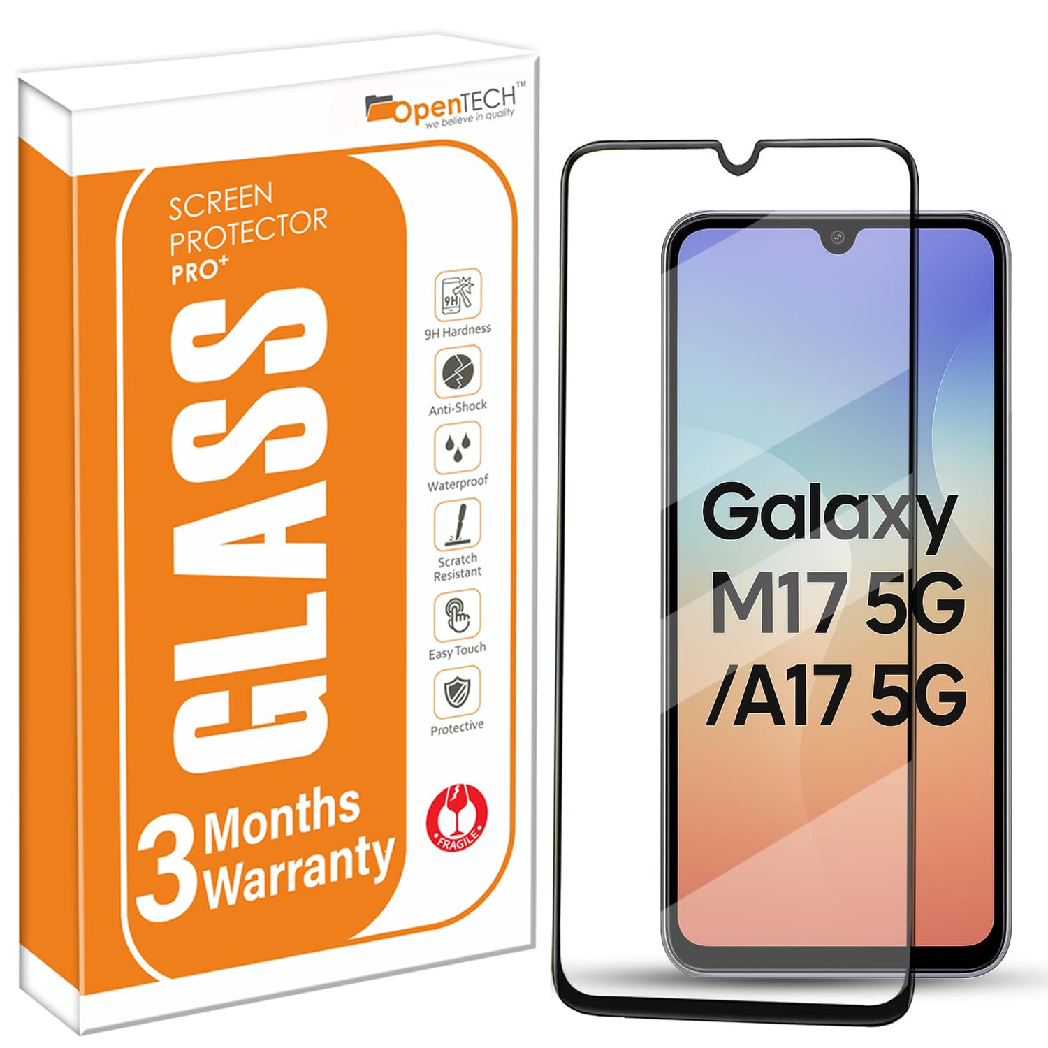 OpenTech® Military-Grade Tempered Glass Screen Protector Compatible for Samsung Galaxy M17 5G / Samsung Galaxy F17 5G / Samsung Galaxy A17 5G with Edge to Edge Coverage and Easy Installation kit-picture-12