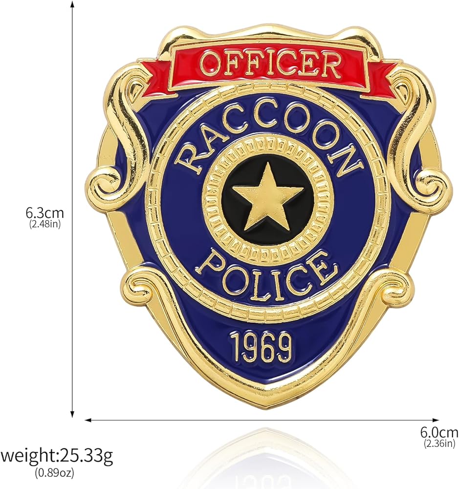 Amazon.com: Raccoon Police Metal Badge Pin Costume Merch for