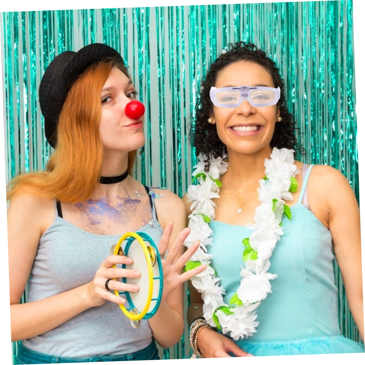 PartyKindom 4pcs Light up Glasses Round Style Glowing Sunglasses for Photo Props Party Supplies Fun Eyewear Decorations Random