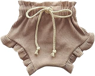 2023 color sólido de punto de madera de encaje de encaje niñas con cordón pantalones cortos elegantes