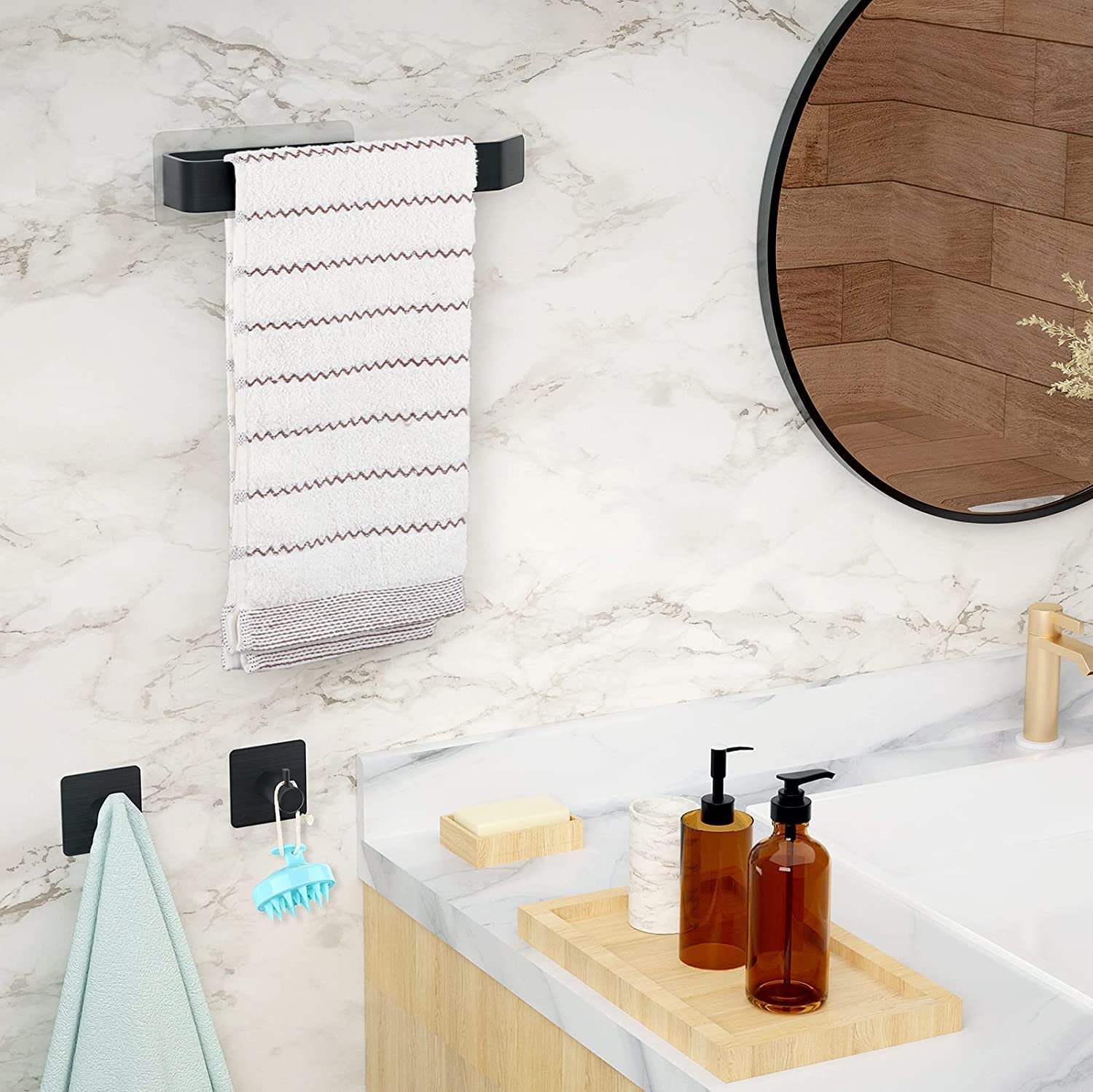 Portasciugamani Autoadesivo Acciaio Inox - Senza Foratura, Per Bagno E Cucina - Foto 2