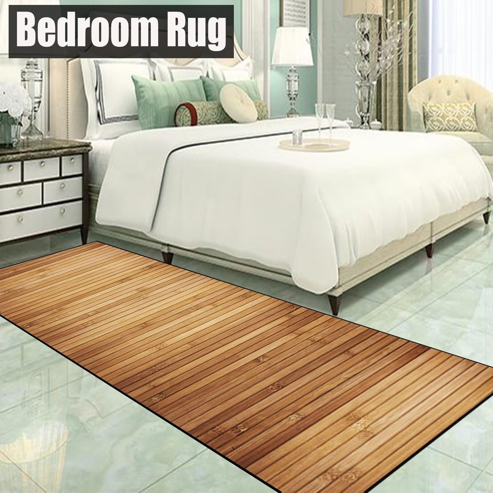 Amazon.de: HUAXIQUE Bambus Teppich Lufer fr Wohnzimmer, Flur, Bro,  Schlafzimmer, Kche - 40x140cm, rutschfest, Stil J