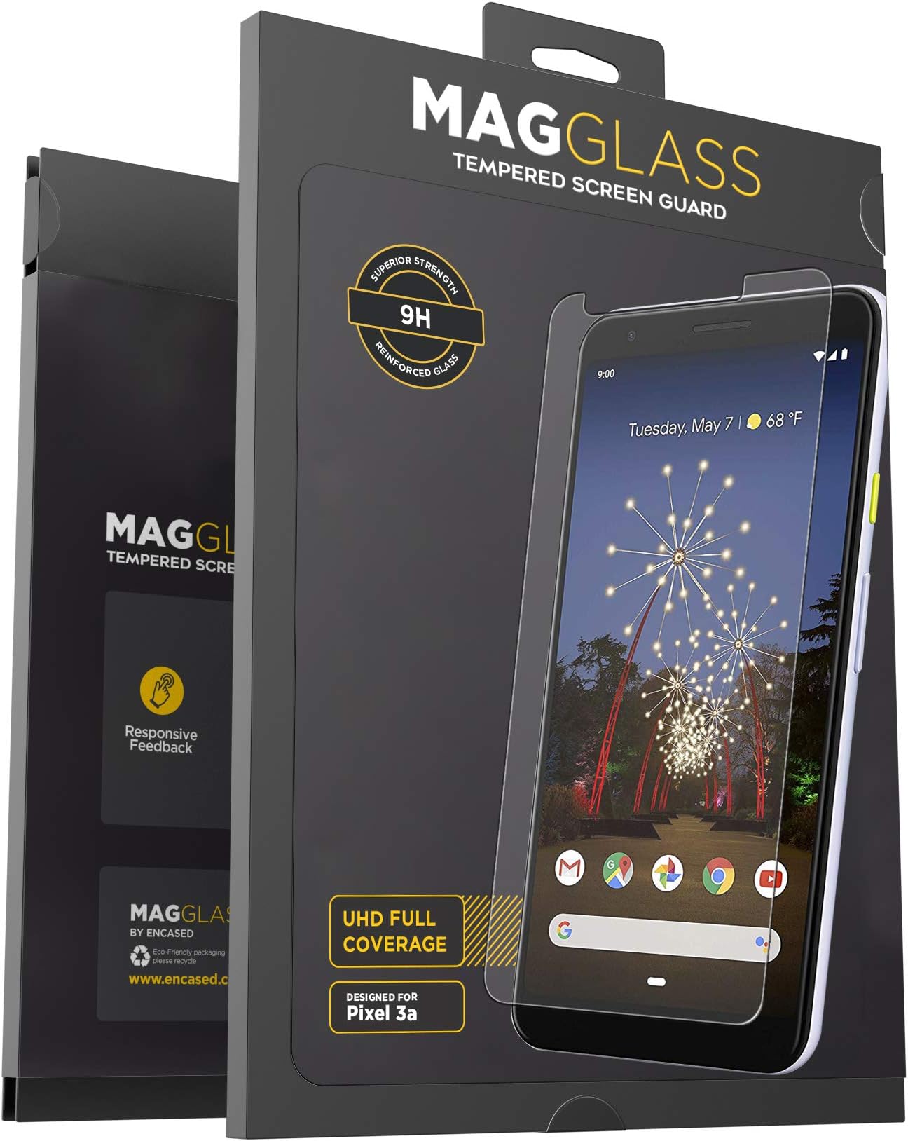 Magglass Google Pixel 3a Tempered Glass Screen Protector (Scratch Resistant) Ultra Clear Display Guard (Case Friendly)