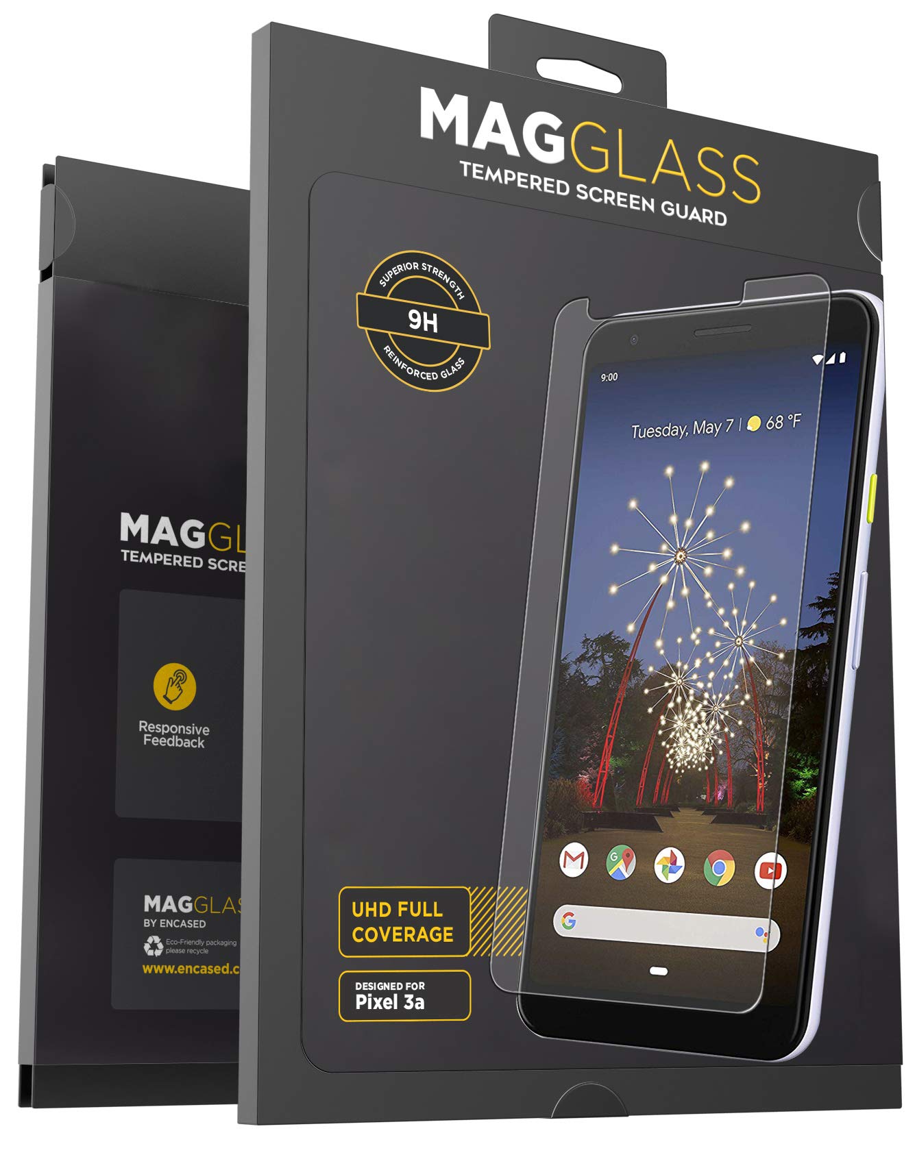 Magglass Google Pixel 3a Tempered Glass Screen Protector (Scratch Resistant) Ultra Clear Display Guard (Case Friendly)