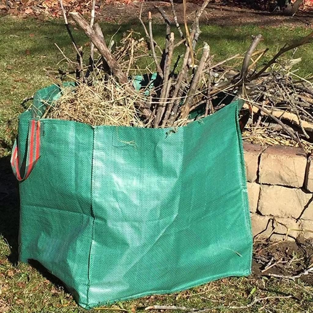 Paquete de 2 bolsas cuadradas plegables de 33 galones, bolsa de recogida de hojas caídas, reutilizable, de lona gruesa, bolsa de residuos de jardín, para patio, camping, color verde