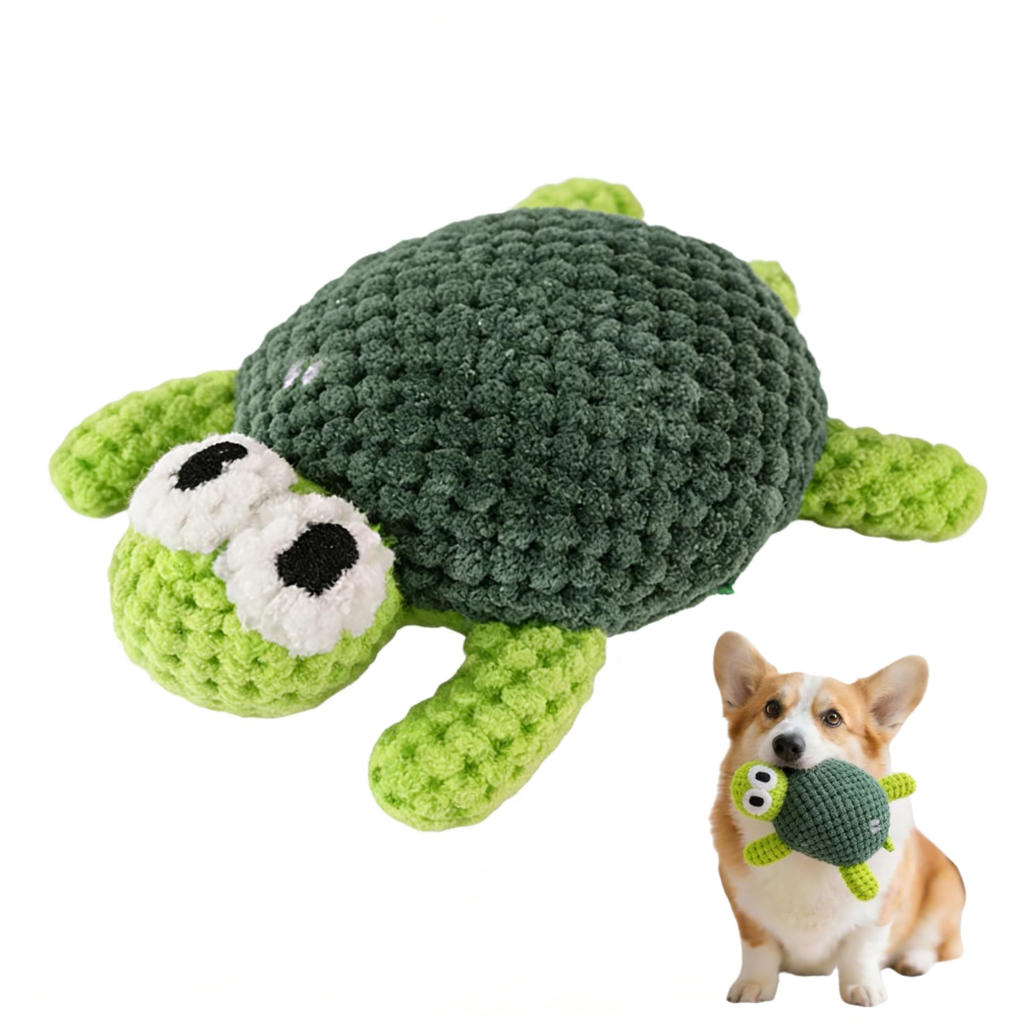 GzglAstropyne Squeaky Plush Dog Toys, Ocean Theme Turtle Crab Starfish, Tear Resistant Durable Chew Toys for Puppy Medium Large Dogs, Interactive Stuffed Pet Toys (green turtle)
