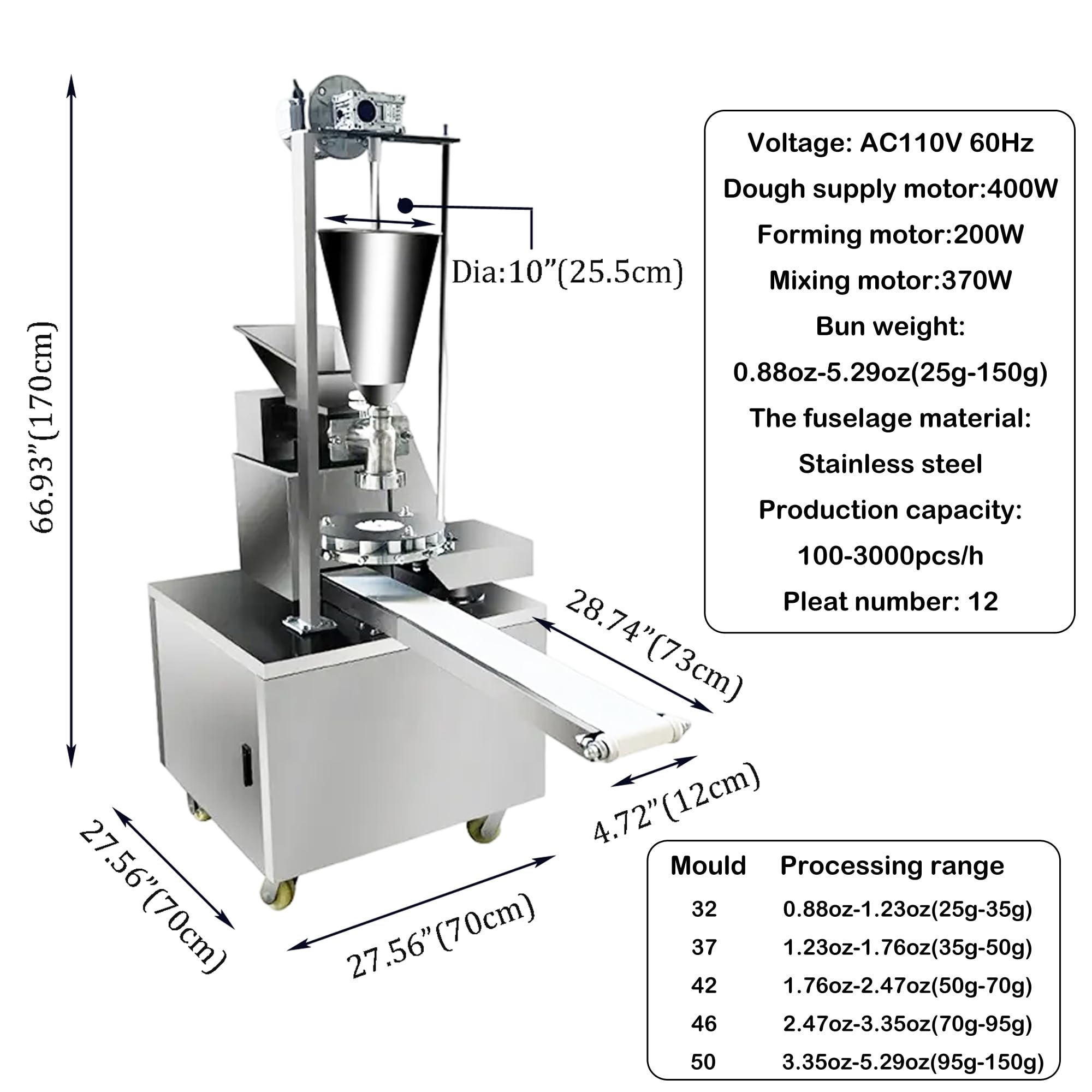 INTSUPERMAI Momo Steamed Bun Making Machine Stainless Steel Steamed Stuffed Bun Maker Automatic Baozi Bun Maker Machine